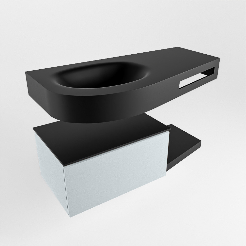 MONDIAZ RIVA 100cm mueble de baño / estante color Clay con 1 cajón. Lavabo DULCET Izquierda 1 orificio, color Urban. 5 MONDIAZ RIVA 100cm mueble de baño / estante color Clay con 1 cajón. Lavabo DULCET Izquierda 1 orificio, color Urban. - Imagen 5