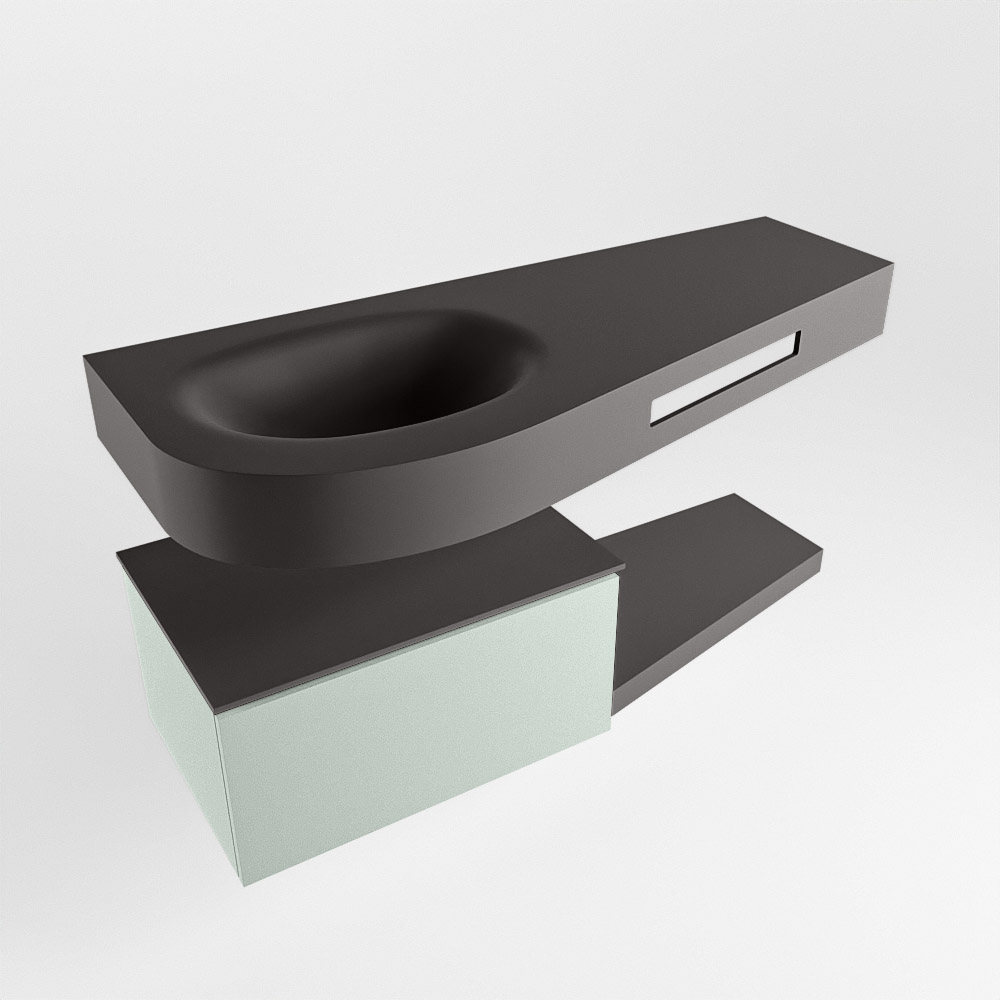 MONDIAZ RIVA 120cm mueble de baño / estante color Greey con 1 cajón. Lavabo DULCET Izquierda 1 orificio, color Dark Grey. 4 MONDIAZ RIVA 120cm mueble de baño / estante color Greey con 1 cajón. Lavabo DULCET Izquierda 1 orificio, color Dark Grey. - Imagen 4