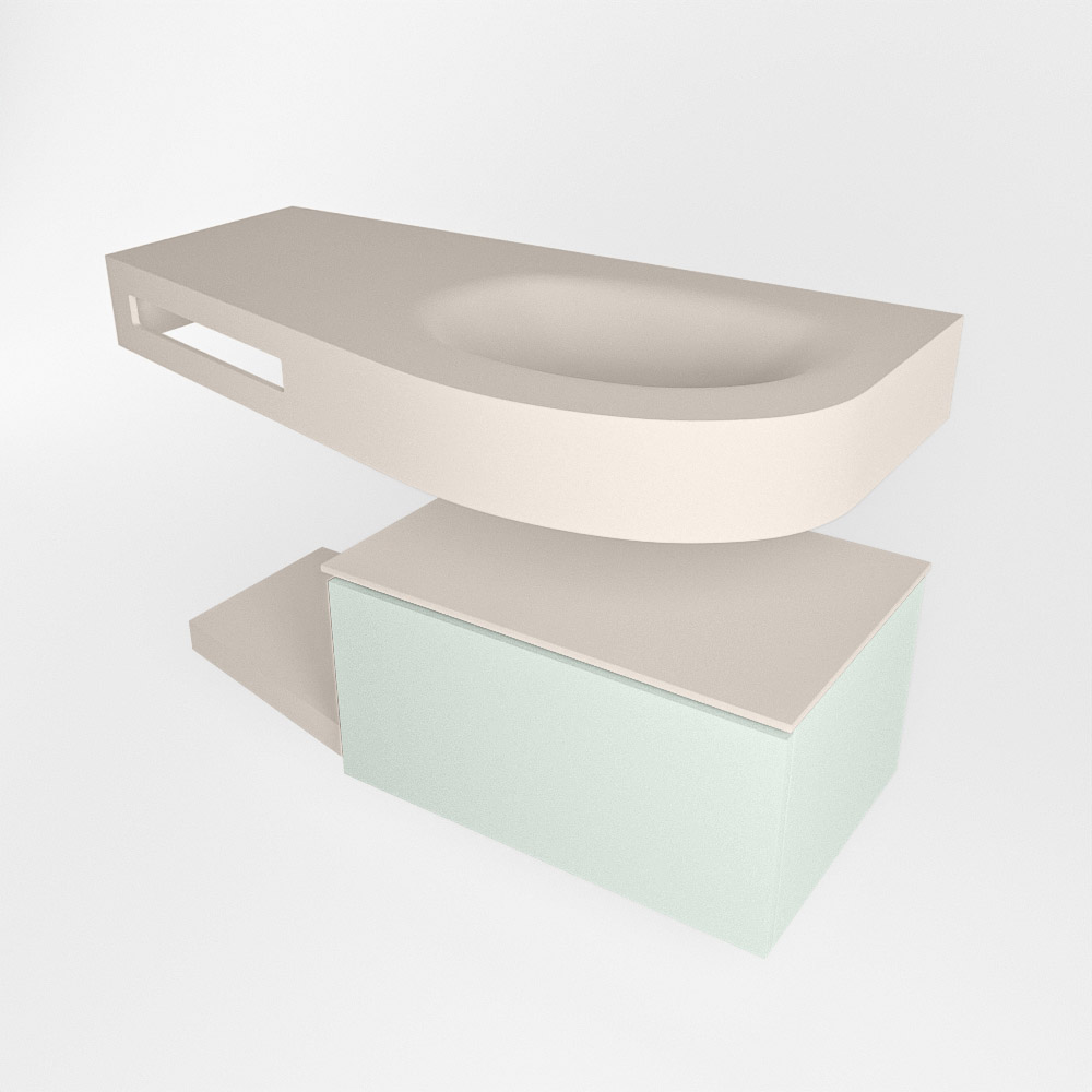 MONDIAZ RIVA 100cm mueble de baño / estante color Greey con 1 cajón. Lavabo DULCET Derecho sin orificio, color Linen. 4 MONDIAZ RIVA 100cm mueble de baño / estante color Greey con 1 cajón. Lavabo DULCET Derecho sin orificio, color Linen. - Imagen 4