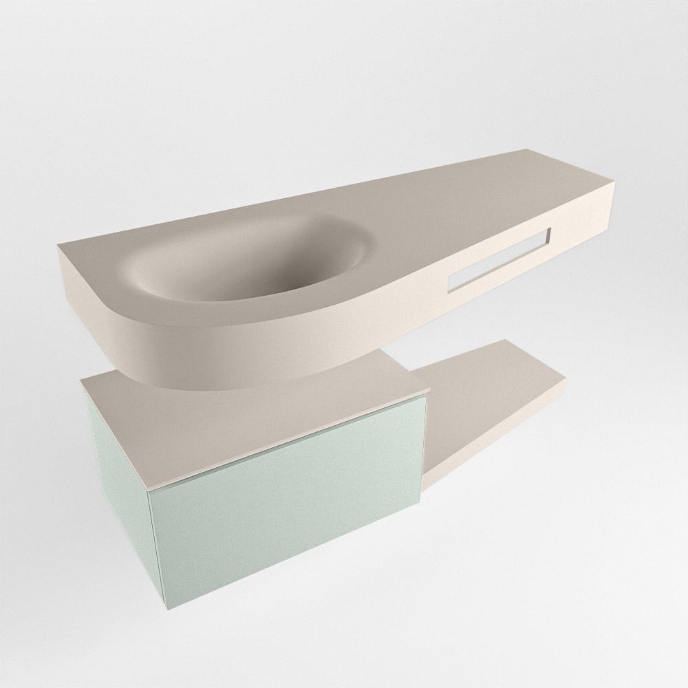 MONDIAZ RIVA 120cm mueble de baño / estante color Greey con 1 cajón. Lavabo DULCET Izquierda sin orificio, color Linen. 4 MONDIAZ RIVA 120cm mueble de baño / estante color Greey con 1 cajón. Lavabo DULCET Izquierda sin orificio, color Linen. - Imagen 4