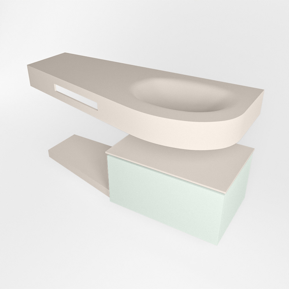 MONDIAZ RIVA 120cm mueble de baño / estante color Greey con 1 cajón. Lavabo DULCET Derecho 1 orificio, color Linen. 4 MONDIAZ RIVA 120cm mueble de baño / estante color Greey con 1 cajón. Lavabo DULCET Derecho 1 orificio, color Linen. - Imagen 4