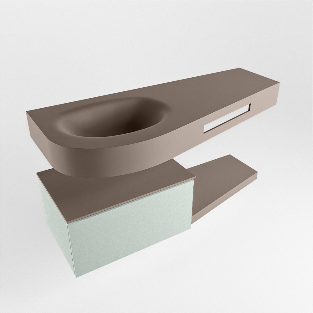 MONDIAZ RIVA 120cm mueble de baño / estante color Greey con 1 cajón. Lavabo DULCET Izquierda sin orificio, color Smoke. 4 MONDIAZ RIVA 120cm mueble de baño / estante color Greey con 1 cajón. Lavabo DULCET Izquierda sin orificio, color Smoke. - Imagen 4