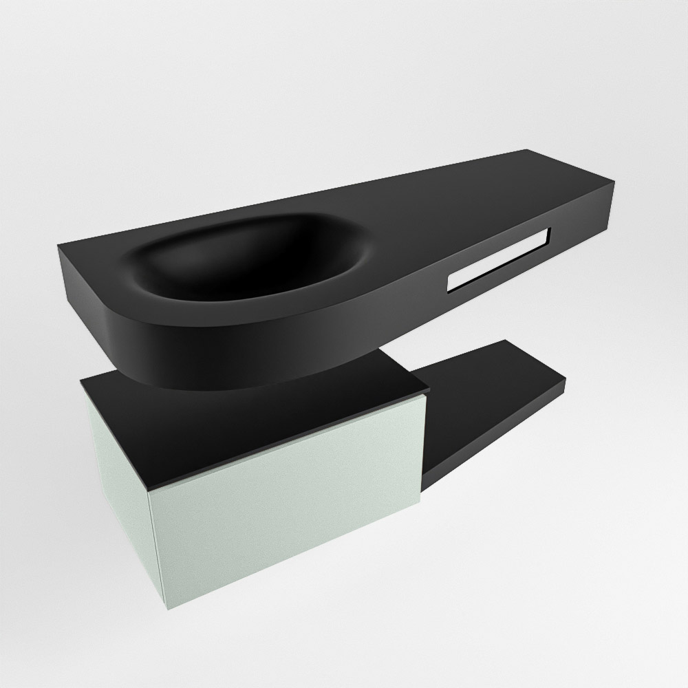 MONDIAZ RIVA 120cm mueble de baño / estante color Greey con 1 cajón. Lavabo DULCET Izquierda 1 orificio, color Urban. 4 MONDIAZ RIVA 120cm mueble de baño / estante color Greey con 1 cajón. Lavabo DULCET Izquierda 1 orificio, color Urban. - Imagen 4