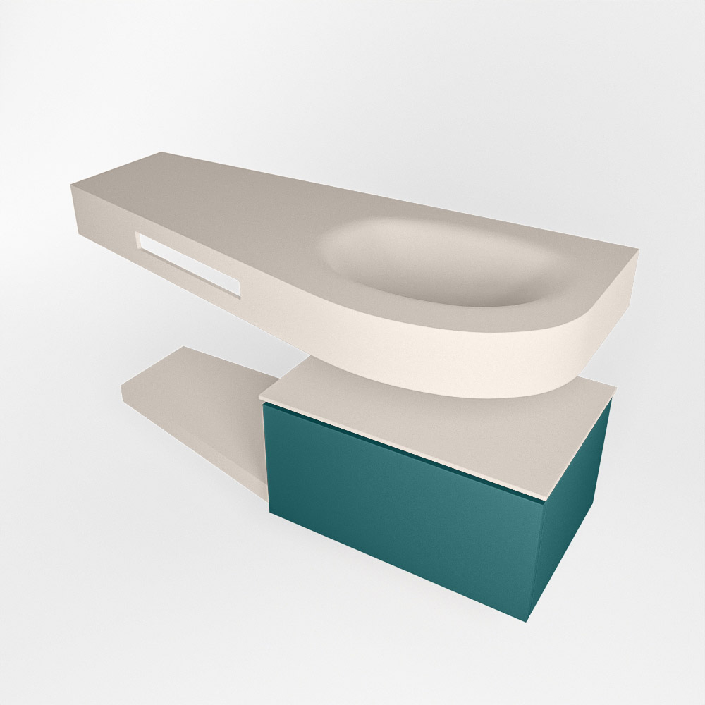 MONDIAZ RIVA 120cm mueble de baño / estante color Smag con 1 cajón. Lavabo DULCET Derecho sin orificio, color Linen. 4 MONDIAZ RIVA 120cm mueble de baño / estante color Smag con 1 cajón. Lavabo DULCET Derecho sin orificio, color Linen. - Imagen 4