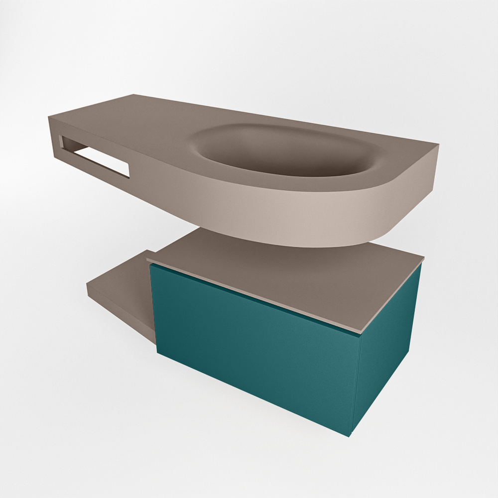 MONDIAZ RIVA 100cm mueble de baño / estante color Smag con 1 cajón. Lavabo DULCET Derecho 1 orificio, color Smoke. 4 MONDIAZ RIVA 100cm mueble de baño / estante color Smag con 1 cajón. Lavabo DULCET Derecho 1 orificio, color Smoke. - Imagen 4