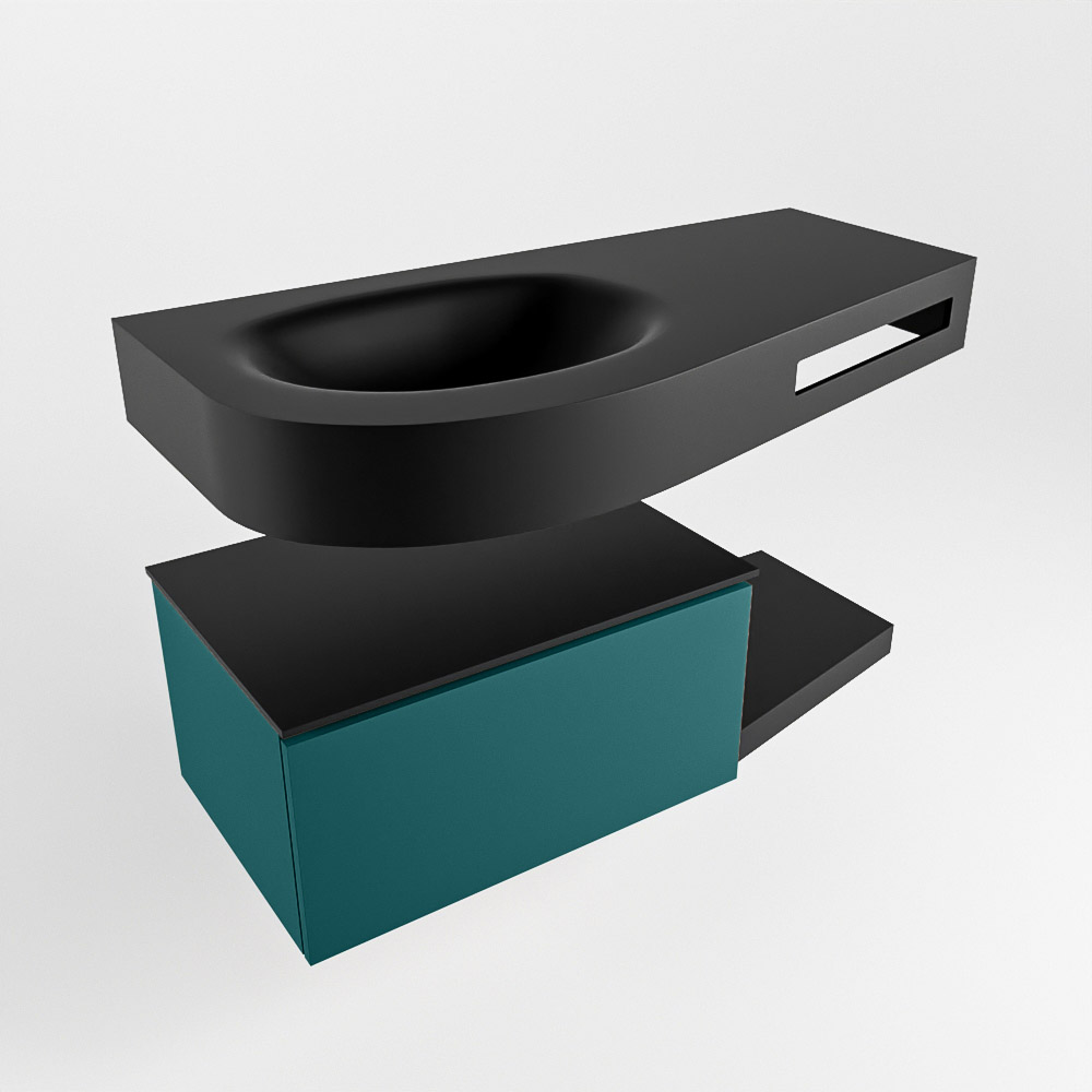 MONDIAZ RIVA 100cm mueble de baño / estante color Smag con 1 cajón. Lavabo DULCET Izquierda 1 orificio, color Urban. 4 MONDIAZ RIVA 100cm mueble de baño / estante color Smag con 1 cajón. Lavabo DULCET Izquierda 1 orificio, color Urban. - Imagen 4