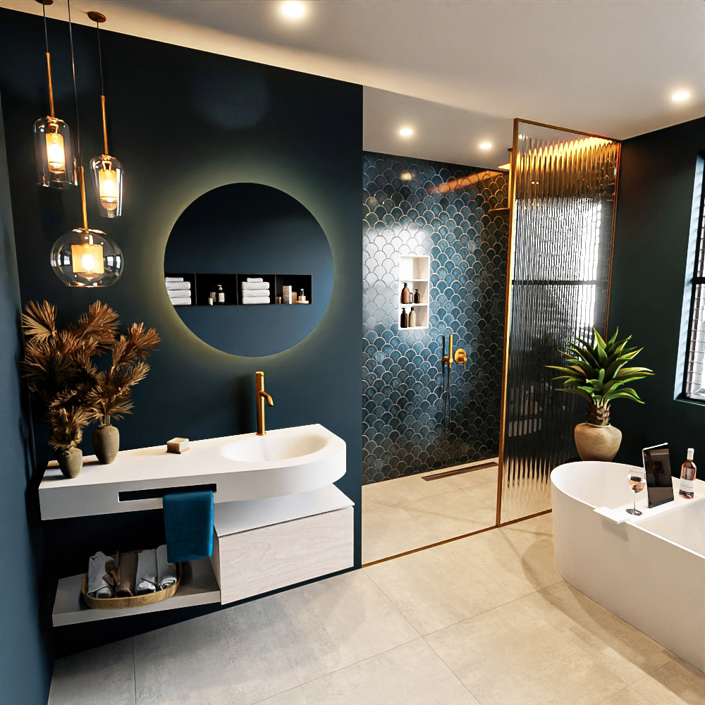 MONDIAZ RIVA 120cm mueble de baño / estante color Underlayment con 1 cajón. Lavabo DULCET Derecho 1 orificio, color Talc. 1 MONDIAZ RIVA 120cm mueble de baño / estante color Underlayment con 1 cajón. Lavabo DULCET Derecho 1 orificio