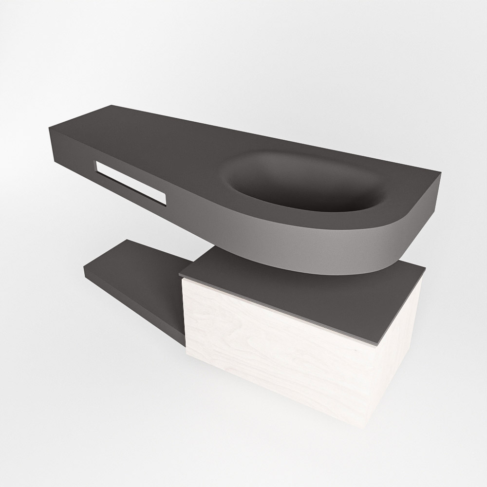 MONDIAZ RIVA 120cm mueble de baño / estante color Underlayment con 1 cajón. Lavabo DULCET Derecho sin orificio, color Dark Grey. 4 MONDIAZ RIVA 120cm mueble de baño / estante color Underlayment con 1 cajón. Lavabo DULCET Derecho sin orificio, color Dark Grey. - Imagen 4