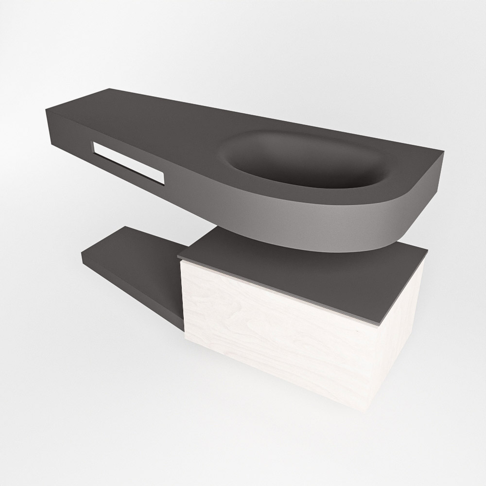 MONDIAZ RIVA 120cm mueble de baño / estante color Underlayment con 1 cajón. Lavabo DULCET Derecho 1 orificio, color Dark Grey. 4 MONDIAZ RIVA 120cm mueble de baño / estante color Underlayment con 1 cajón. Lavabo DULCET Derecho 1 orificio, color Dark Grey. - Imagen 4