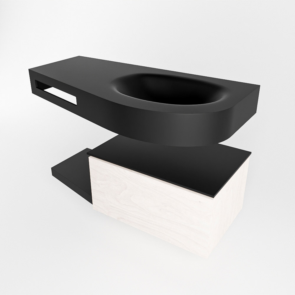 MONDIAZ RIVA 100cm mueble de baño / estante color Underlayment con 1 cajón. Lavabo DULCET Derecho sin orificio, color Urban. 4 MONDIAZ RIVA 100cm mueble de baño / estante color Underlayment con 1 cajón. Lavabo DULCET Derecho sin orificio, color Urban. - Imagen 4