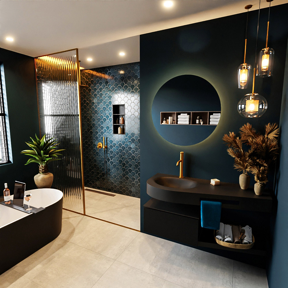 MONDIAZ RIVA 120cm mueble de baño / estante color Urban con 1 cajón. Lavabo DULCET Izquierda 1 orificio, color Urban. 1 MONDIAZ RIVA 120cm mueble de baño / estante color Urban con 1 cajón. Lavabo DULCET Izquierda 1 orificio