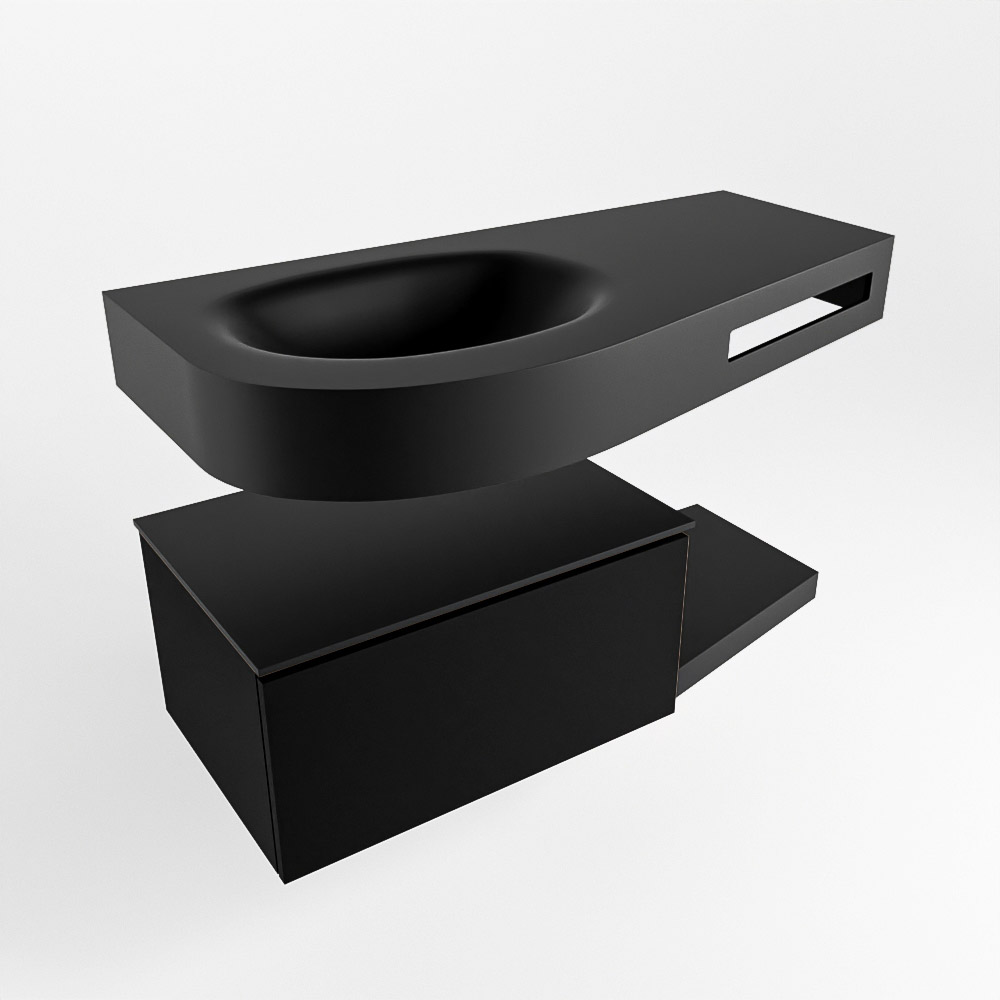 MONDIAZ RIVA 100cm mueble de baño / estante color Urban con 1 cajón. Lavabo DULCET Izquierda 1 orificio, color Urban. 4 MONDIAZ RIVA 100cm mueble de baño / estante color Urban con 1 cajón. Lavabo DULCET Izquierda 1 orificio, color Urban. - Imagen 4