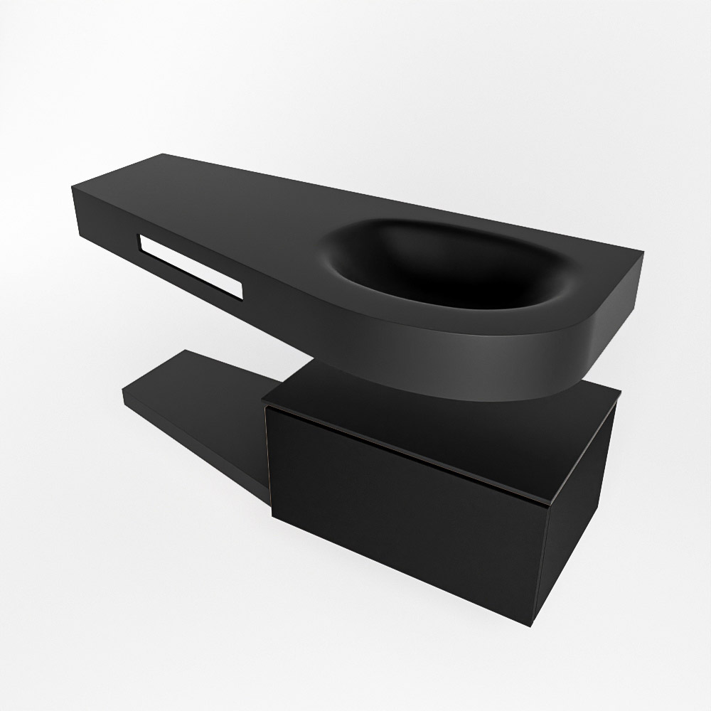 MONDIAZ RIVA 120cm mueble de baño / estante color Urban con 1 cajón. Lavabo DULCET Derecho sin orificio, color Urban. 4 MONDIAZ RIVA 120cm mueble de baño / estante color Urban con 1 cajón. Lavabo DULCET Derecho sin orificio, color Urban. - Imagen 4
