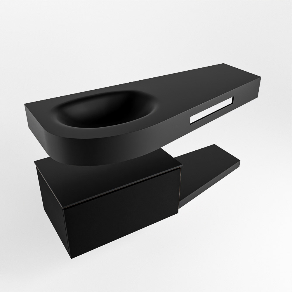 MONDIAZ RIVA 120cm mueble de baño / estante color Urban con 1 cajón. Lavabo DULCET Izquierda 1 orificio, color Urban. 4 MONDIAZ RIVA 120cm mueble de baño / estante color Urban con 1 cajón. Lavabo DULCET Izquierda 1 orificio, color Urban. - Imagen 4