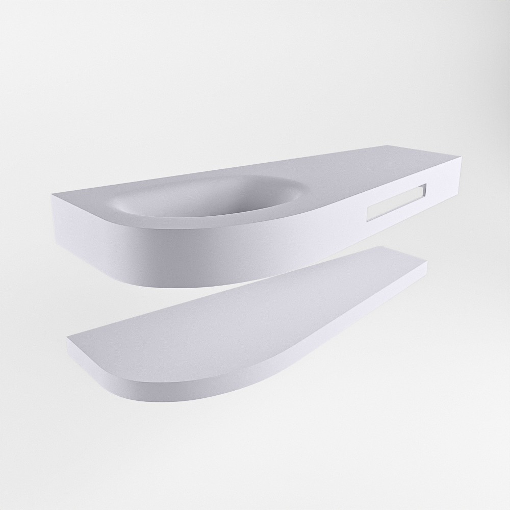 MONDIAZ RIVA 120cm lavabo con estante color Cale. Lavabo DULCET Izquierda sin orificio, color Cale. 5 MONDIAZ RIVA 120cm lavabo con estante color Cale. Lavabo DULCET Izquierda sin orificio, color Cale. - Imagen 5