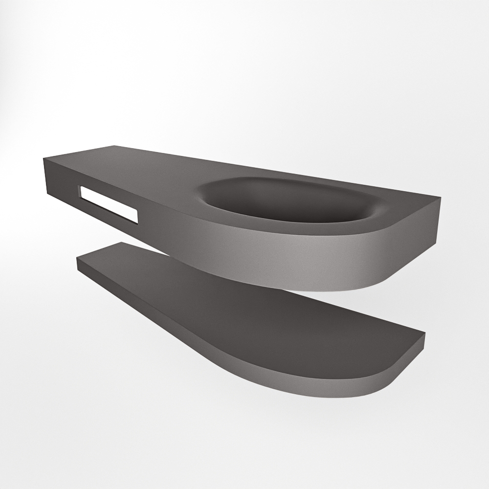 MONDIAZ RIVA 120cm lavabo con estante color Dark Grey. Lavabo DULCET Derecho 1 orificio, color Dark Grey. 5 MONDIAZ RIVA 120cm lavabo con estante color Dark Grey. Lavabo DULCET Derecho 1 orificio, color Dark Grey. - Imagen 5