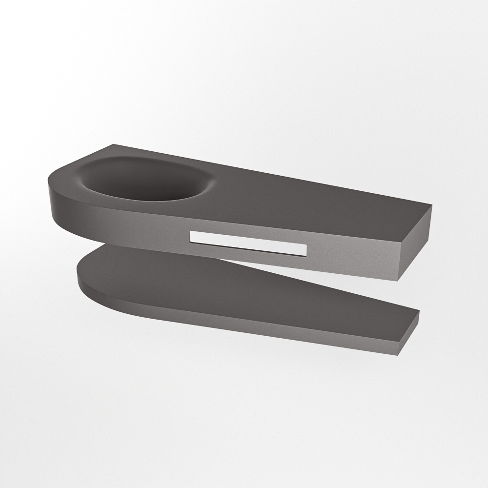 MONDIAZ RIVA 120cm lavabo con estante color Dark Grey. Lavabo DULCET Izquierda 1 orificio, color Dark Grey. - Imagen 6