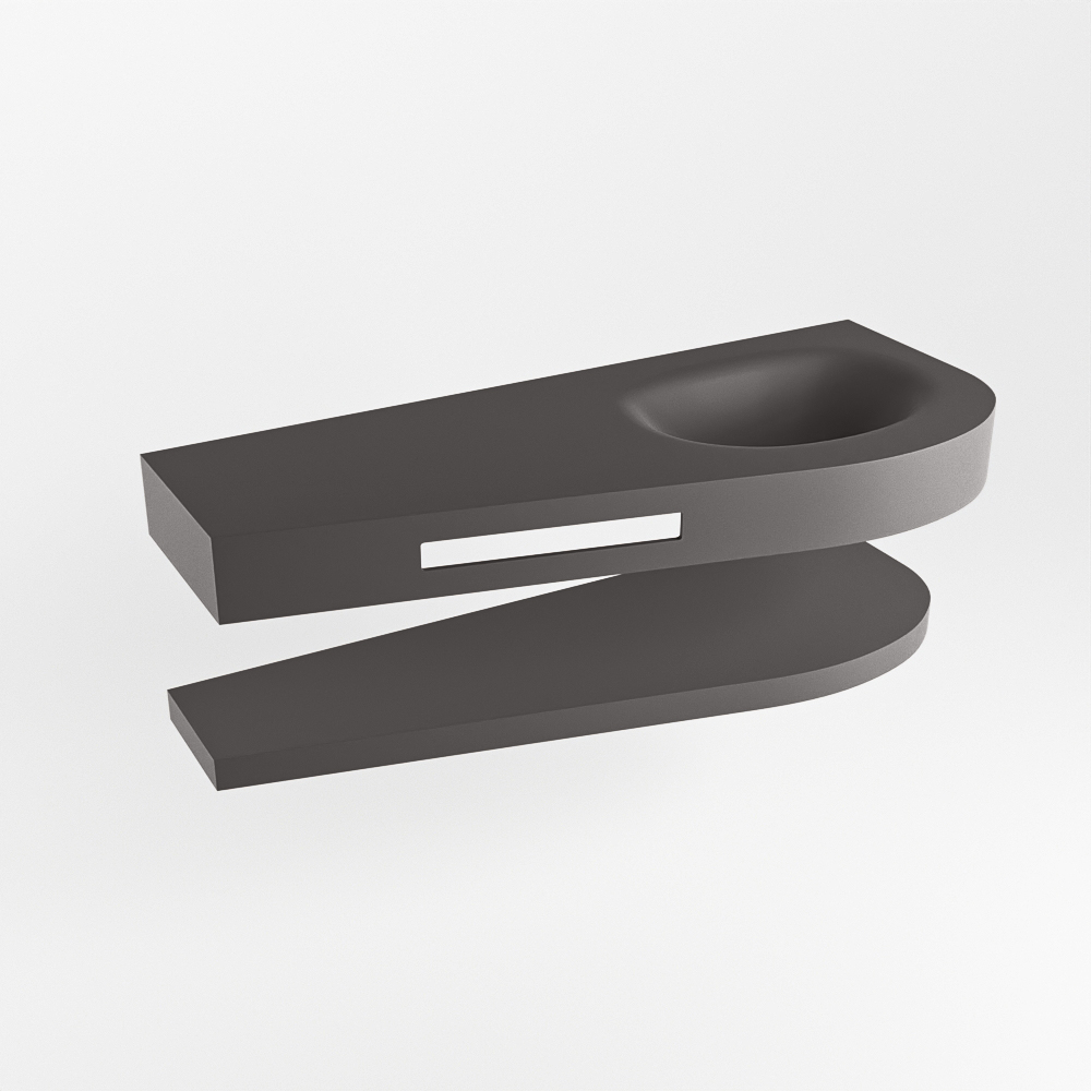 MONDIAZ RIVA 120cm lavabo con estante color Dark Grey. Lavabo DULCET Derecho 1 orificio, color Dark Grey. 6 MONDIAZ RIVA 120cm lavabo con estante color Dark Grey. Lavabo DULCET Derecho 1 orificio, color Dark Grey. - Imagen 6