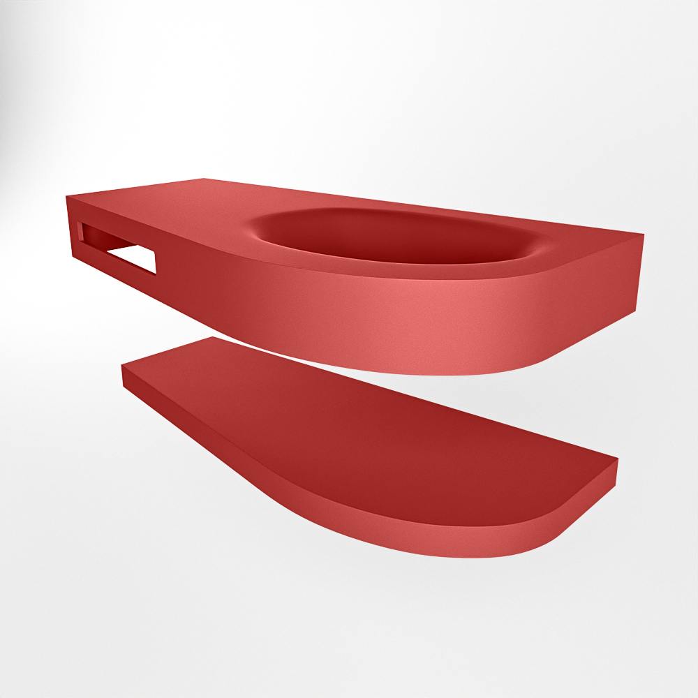 MONDIAZ RIVA 100cm lavabo con estante color Fire. Lavabo DULCET Derecho sin orificio, color Fire. 5 MONDIAZ RIVA 100cm lavabo con estante color Fire. Lavabo DULCET Derecho sin orificio, color Fire. - Imagen 5