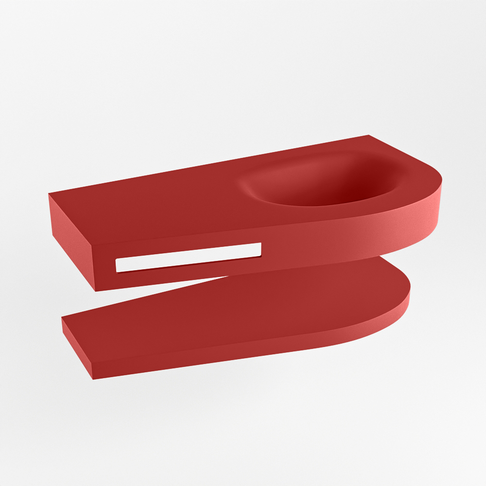MONDIAZ RIVA 100cm lavabo con estante color Fire. Lavabo DULCET Derecho sin orificio, color Fire. 6 MONDIAZ RIVA 100cm lavabo con estante color Fire. Lavabo DULCET Derecho sin orificio, color Fire. - Imagen 6