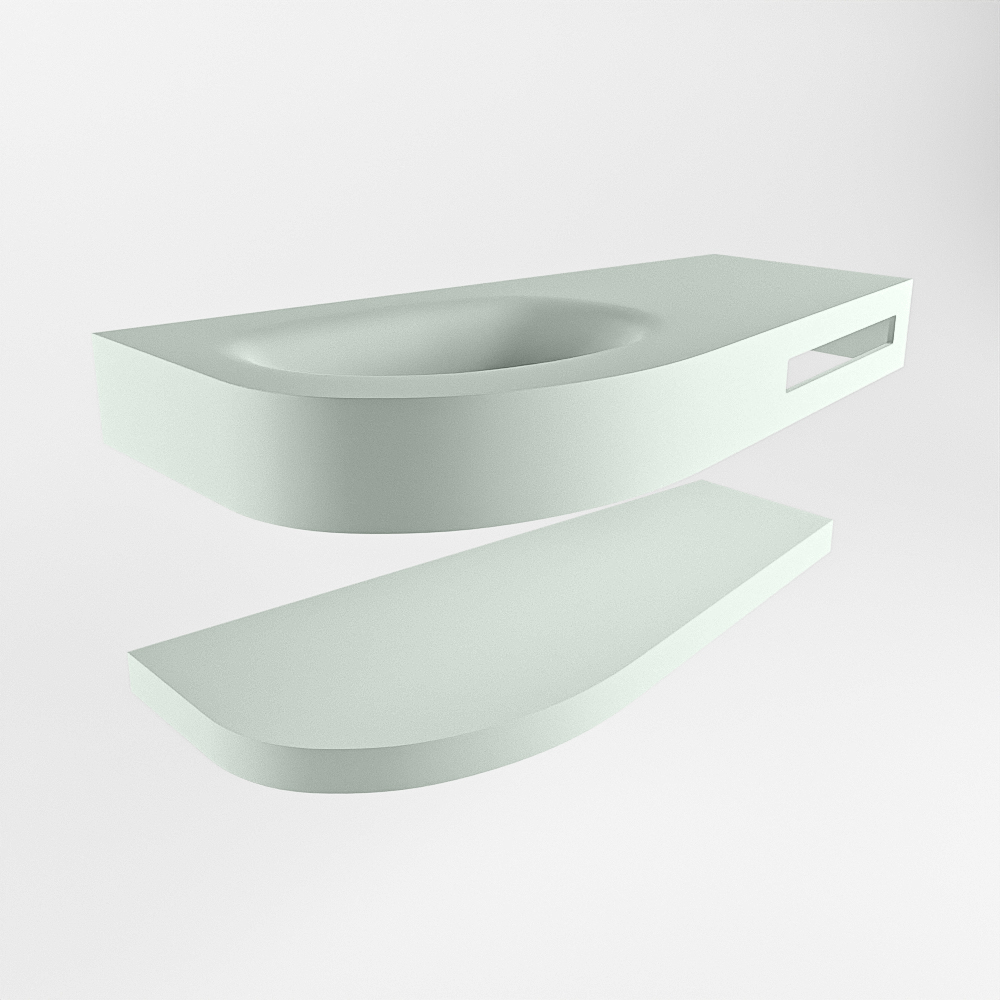 MONDIAZ RIVA 100cm lavabo con estante color Greey. Lavabo DULCET Izquierda 1 orificio, color Greey. 5 MONDIAZ RIVA 100cm lavabo con estante color Greey. Lavabo DULCET Izquierda 1 orificio, color Greey. - Imagen 5