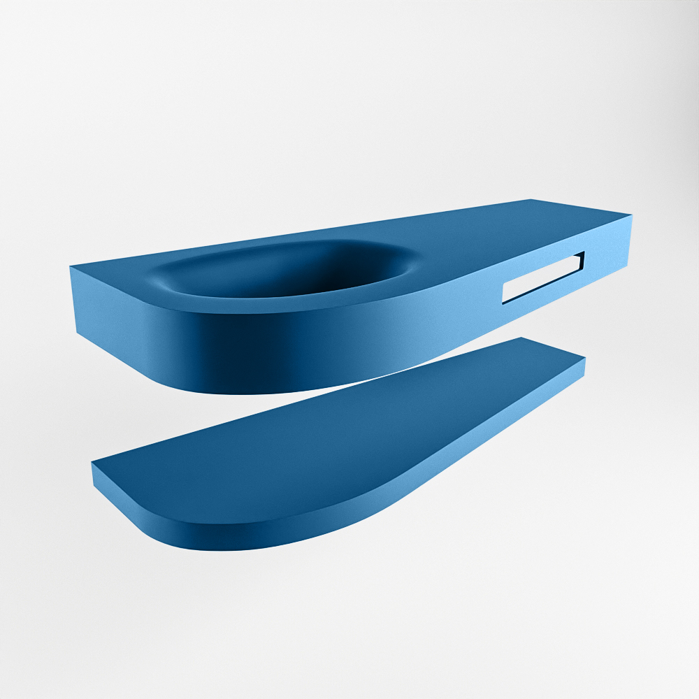 MONDIAZ RIVA 120cm lavabo con estante color Jeans. Lavabo DULCET Izquierda 1 orificio, color Jeans. 5 MONDIAZ RIVA 120cm lavabo con estante color Jeans. Lavabo DULCET Izquierda 1 orificio, color Jeans. - Imagen 5