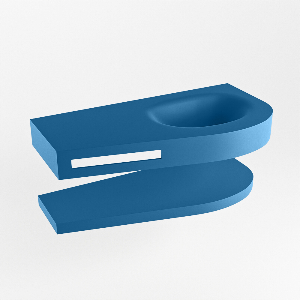 MONDIAZ RIVA 100cm lavabo con estante color Jeans. Lavabo DULCET Derecho sin orificio, color Jeans. 6 MONDIAZ RIVA 100cm lavabo con estante color Jeans. Lavabo DULCET Derecho sin orificio, color Jeans. - Imagen 6