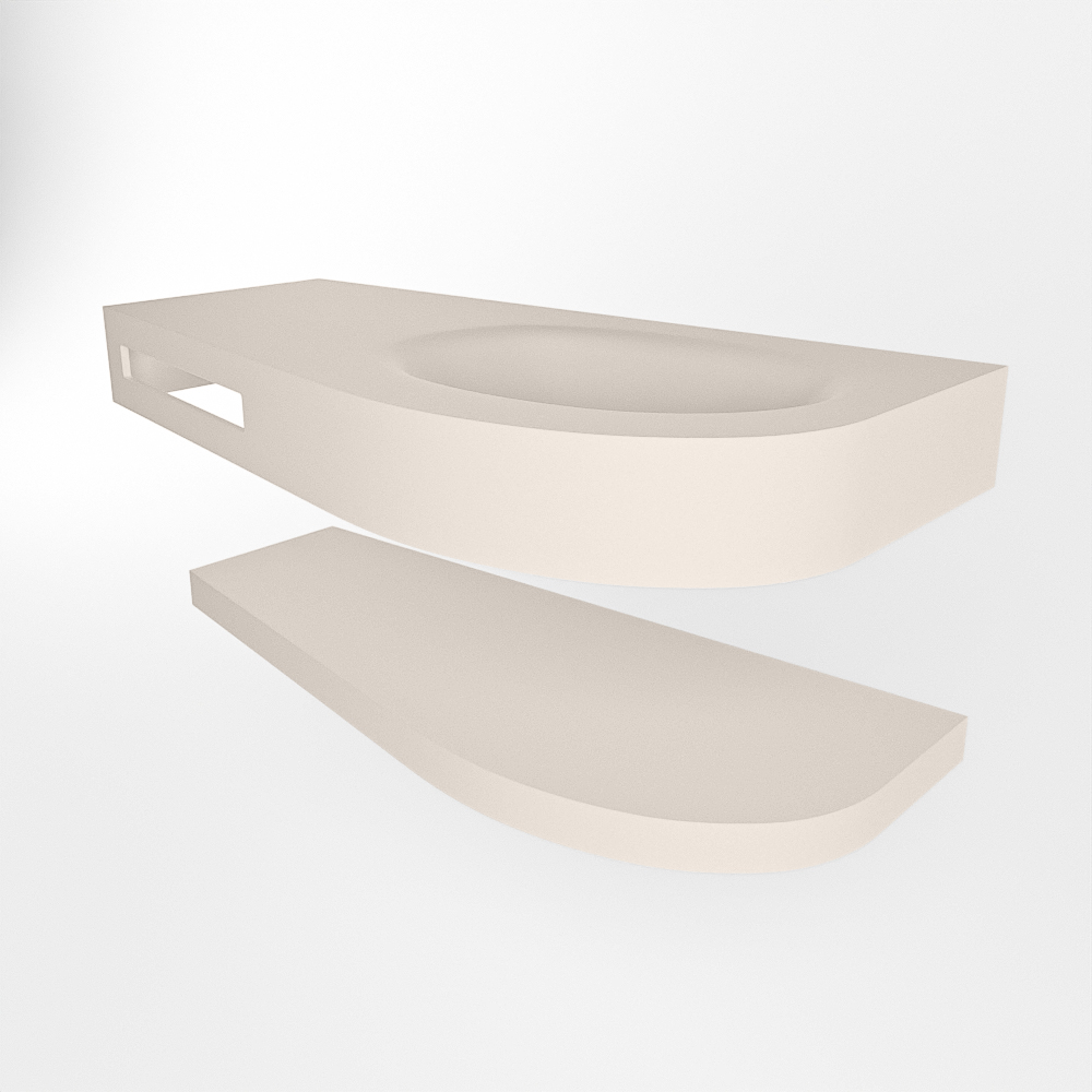 MONDIAZ RIVA 100cm lavabo con estante color Linen. Lavabo DULCET Derecho sin orificio, color Linen. 5 MONDIAZ RIVA 100cm lavabo con estante color Linen. Lavabo DULCET Derecho sin orificio, color Linen. - Imagen 5