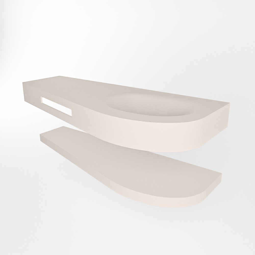 MONDIAZ RIVA 120cm lavabo con estante color Linen. Lavabo DULCET Derecho 1 orificio, color Linen. 5 MONDIAZ RIVA 120cm lavabo con estante color Linen. Lavabo DULCET Derecho 1 orificio, color Linen. - Imagen 5