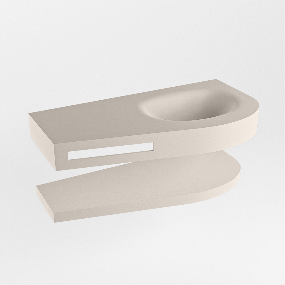 MONDIAZ RIVA 100cm lavabo con estante color Linen. Lavabo DULCET Derecho sin orificio, color Linen. 6 MONDIAZ RIVA 100cm lavabo con estante color Linen. Lavabo DULCET Derecho sin orificio, color Linen. - Imagen 6