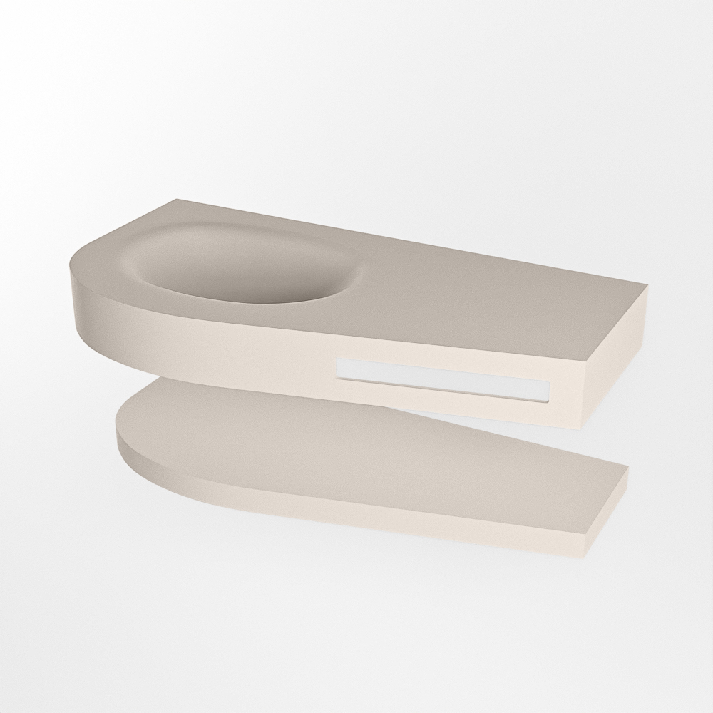 MONDIAZ RIVA 100cm lavabo con estante color Linen. Lavabo DULCET Izquierda 1 orificio, color Linen. 6 MONDIAZ RIVA 100cm lavabo con estante color Linen. Lavabo DULCET Izquierda 1 orificio, color Linen. - Imagen 6