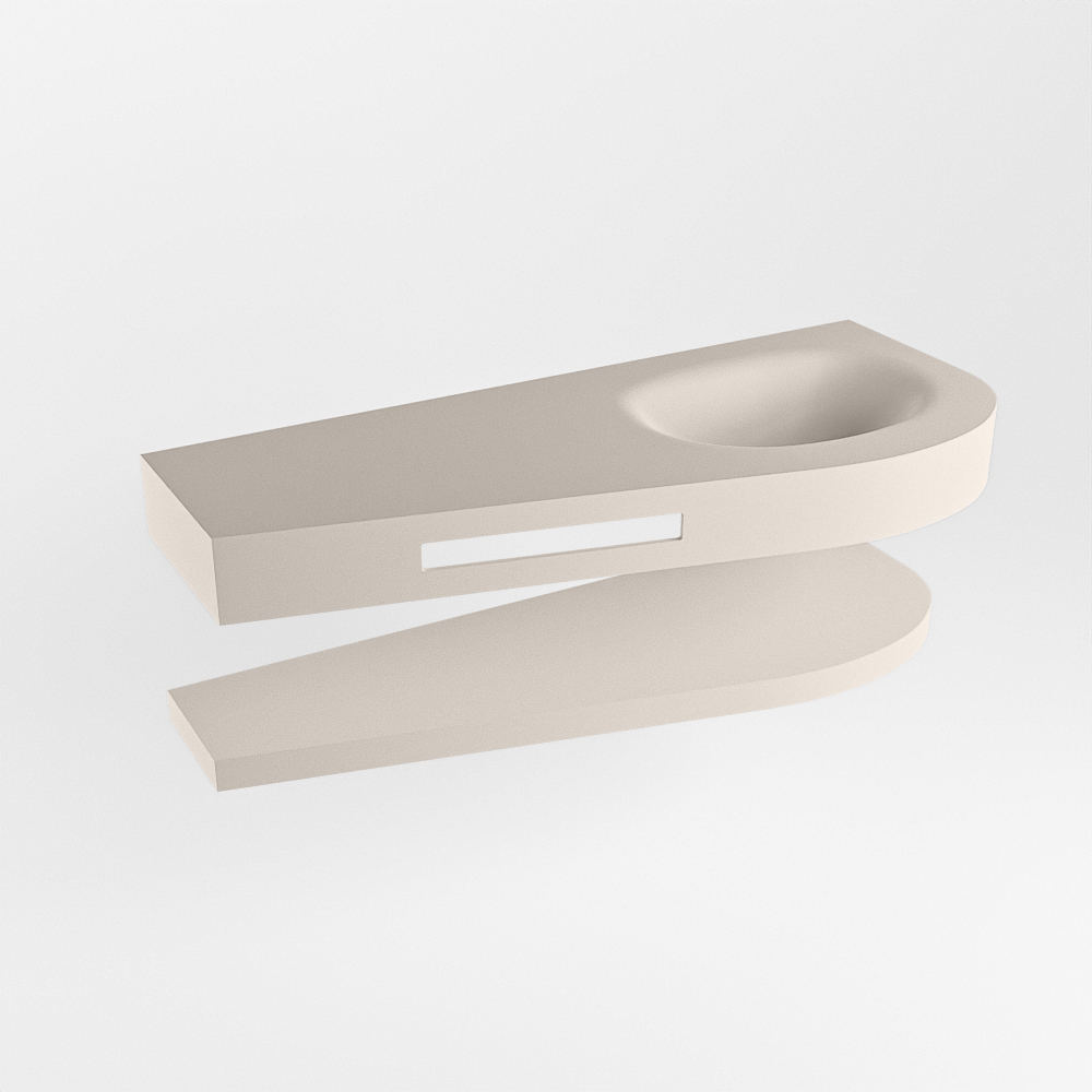 MONDIAZ RIVA 120cm lavabo con estante color Linen. Lavabo DULCET Derecho 1 orificio, color Linen. 6 MONDIAZ RIVA 120cm lavabo con estante color Linen. Lavabo DULCET Derecho 1 orificio, color Linen. - Imagen 6