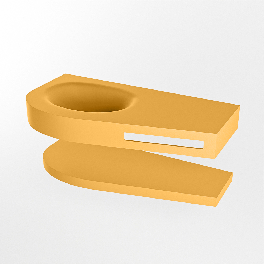 MONDIAZ RIVA 100cm lavabo con estante color Ocher. Lavabo DULCET Izquierda 1 orificio, color Ocher. 6 MONDIAZ RIVA 100cm lavabo con estante color Ocher. Lavabo DULCET Izquierda 1 orificio, color Ocher. - Imagen 6