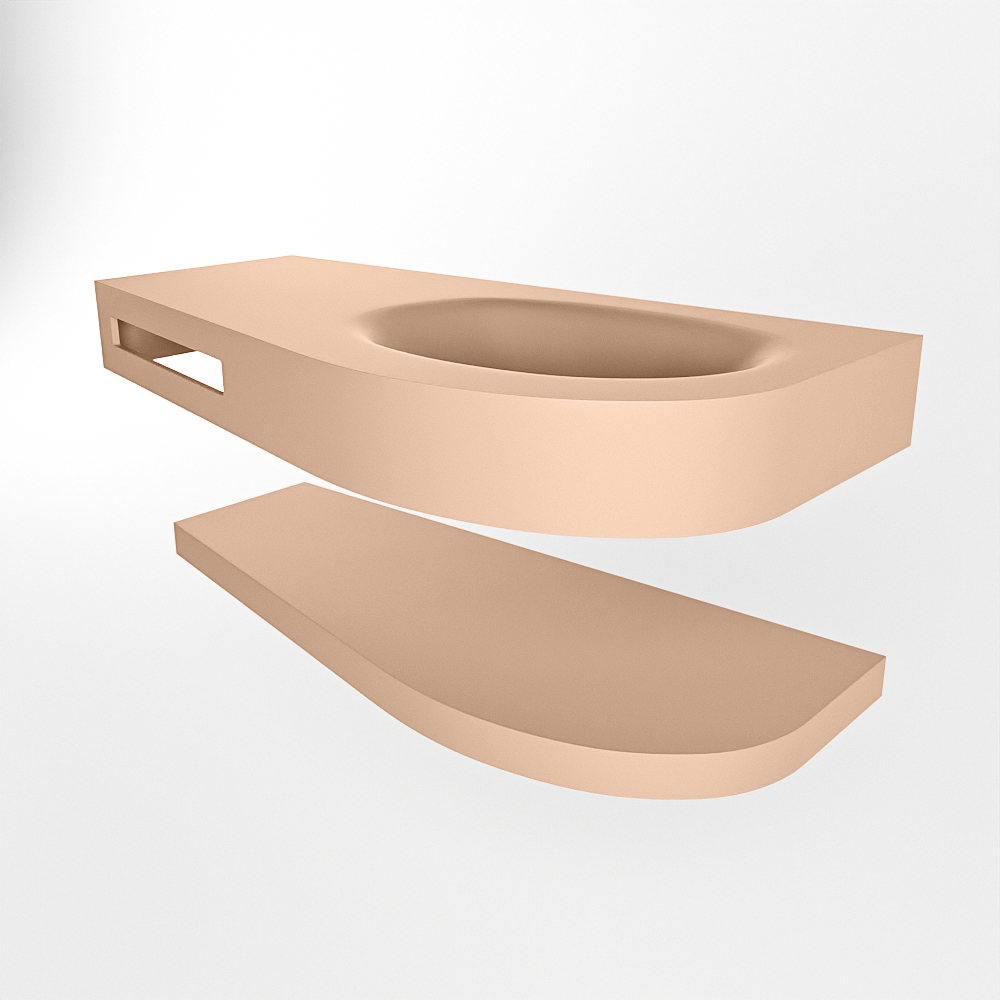 MONDIAZ RIVA 100cm lavabo con estante color Rosee. Lavabo DULCET Derecho 1 orificio, color Rosee. 5 MONDIAZ RIVA 100cm lavabo con estante color Rosee. Lavabo DULCET Derecho 1 orificio, color Rosee. - Imagen 5