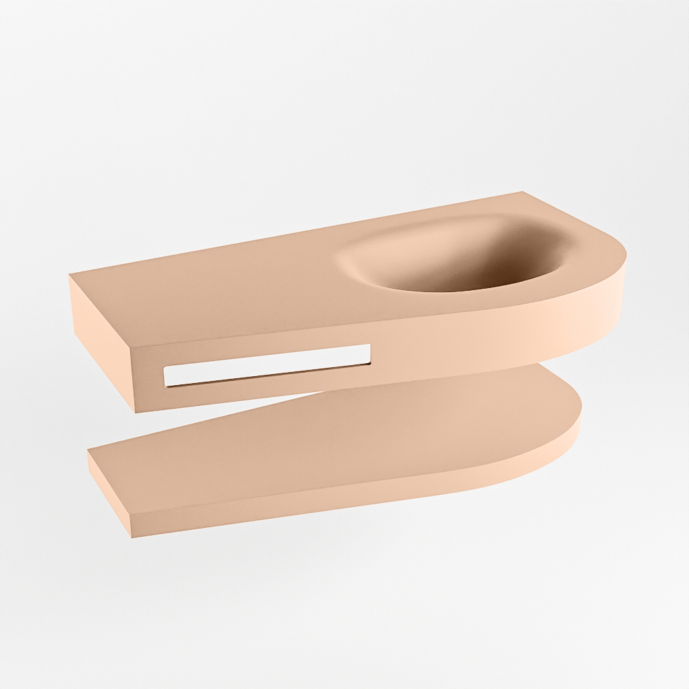 MONDIAZ RIVA 100cm lavabo con estante color Rosee. Lavabo DULCET Derecho 1 orificio, color Rosee. 6 MONDIAZ RIVA 100cm lavabo con estante color Rosee. Lavabo DULCET Derecho 1 orificio, color Rosee. - Imagen 6