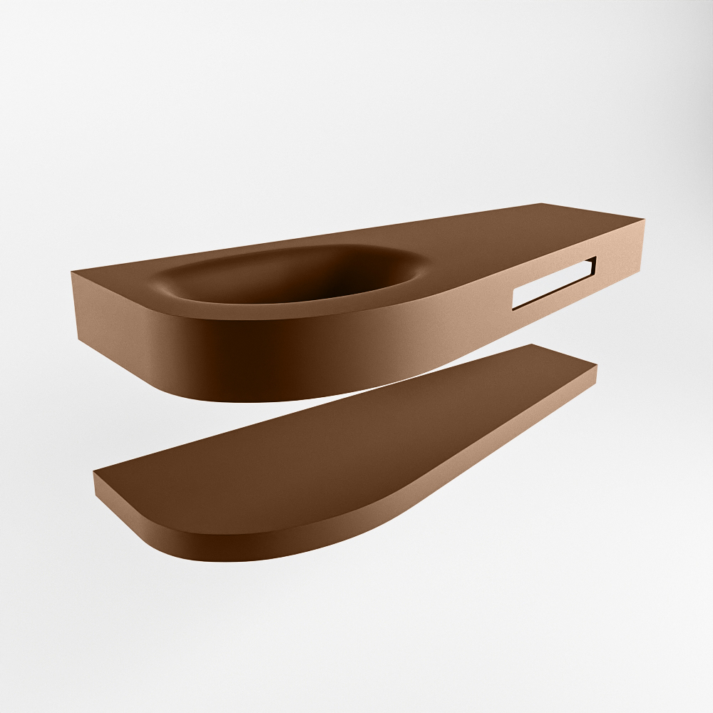 MONDIAZ RIVA 120cm lavabo con estante color Rust. Lavabo DULCET Izquierda 1 orificio, color Rust. 5 MONDIAZ RIVA 120cm lavabo con estante color Rust. Lavabo DULCET Izquierda 1 orificio, color Rust. - Imagen 5