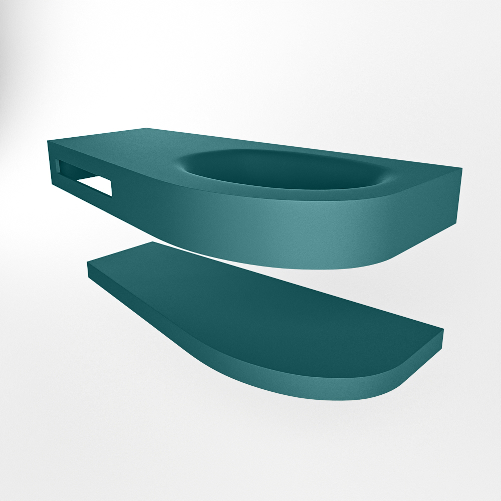 MONDIAZ RIVA 100cm lavabo con estante color Smag. Lavabo DULCET Derecho 1 orificio, color Smag. 5 MONDIAZ RIVA 100cm lavabo con estante color Smag. Lavabo DULCET Derecho 1 orificio, color Smag. - Imagen 5