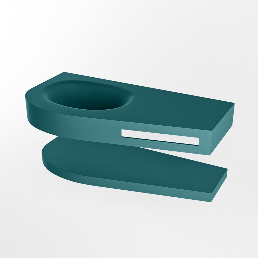 MONDIAZ RIVA 100cm lavabo con estante color Smag. Lavabo DULCET Izquierda 1 orificio, color Smag. 6 MONDIAZ RIVA 100cm lavabo con estante color Smag. Lavabo DULCET Izquierda 1 orificio, color Smag. - Imagen 6