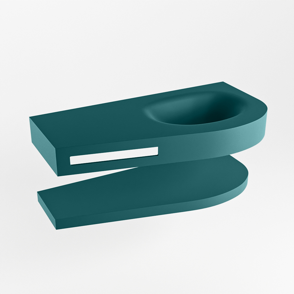 MONDIAZ RIVA 100cm lavabo con estante color Smag. Lavabo DULCET Derecho 1 orificio, color Smag. 6 MONDIAZ RIVA 100cm lavabo con estante color Smag. Lavabo DULCET Derecho 1 orificio, color Smag. - Imagen 6