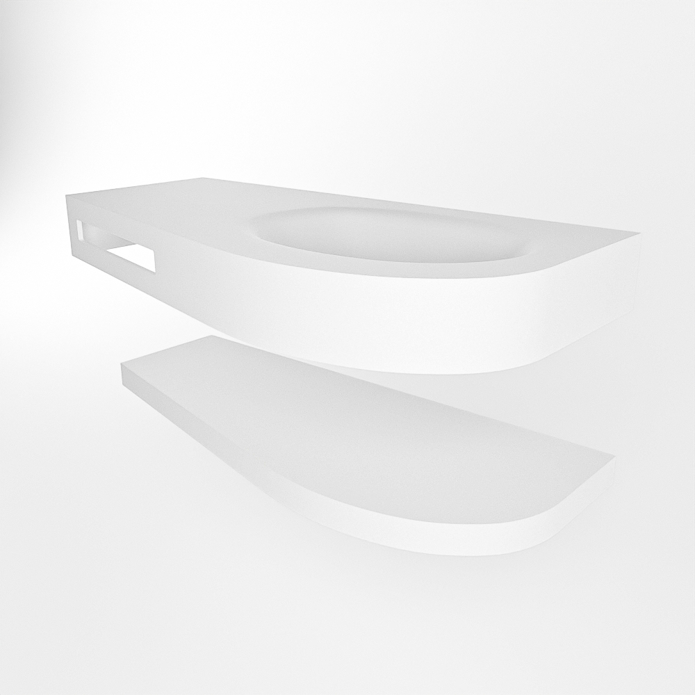 MONDIAZ RIVA 100cm lavabo con estante color Talc. Lavabo DULCET Derecho 1 orificio, color Talc. 5 MONDIAZ RIVA 100cm lavabo con estante color Talc. Lavabo DULCET Derecho 1 orificio, color Talc. - Imagen 5