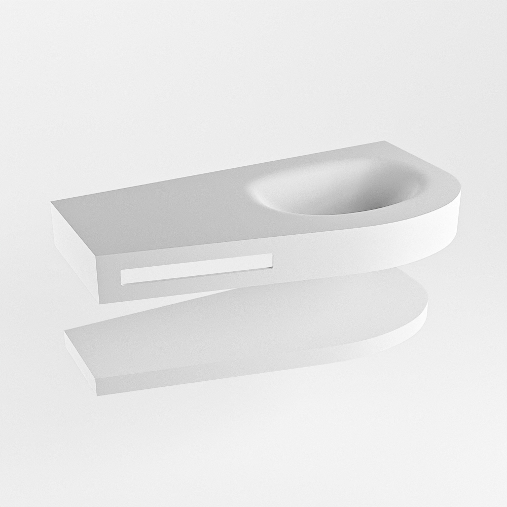 MONDIAZ RIVA 100cm lavabo con estante color Talc. Lavabo DULCET Derecho 1 orificio, color Talc. 6 MONDIAZ RIVA 100cm lavabo con estante color Talc. Lavabo DULCET Derecho 1 orificio, color Talc. - Imagen 6