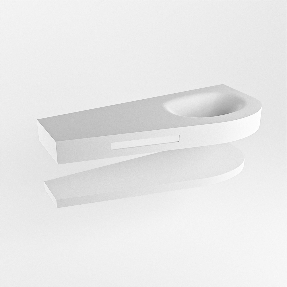 MONDIAZ RIVA 120cm lavabo con estante color Talc. Lavabo DULCET Derecho 1 orificio, color Talc. 6 MONDIAZ RIVA 120cm lavabo con estante color Talc. Lavabo DULCET Derecho 1 orificio, color Talc. - Imagen 6