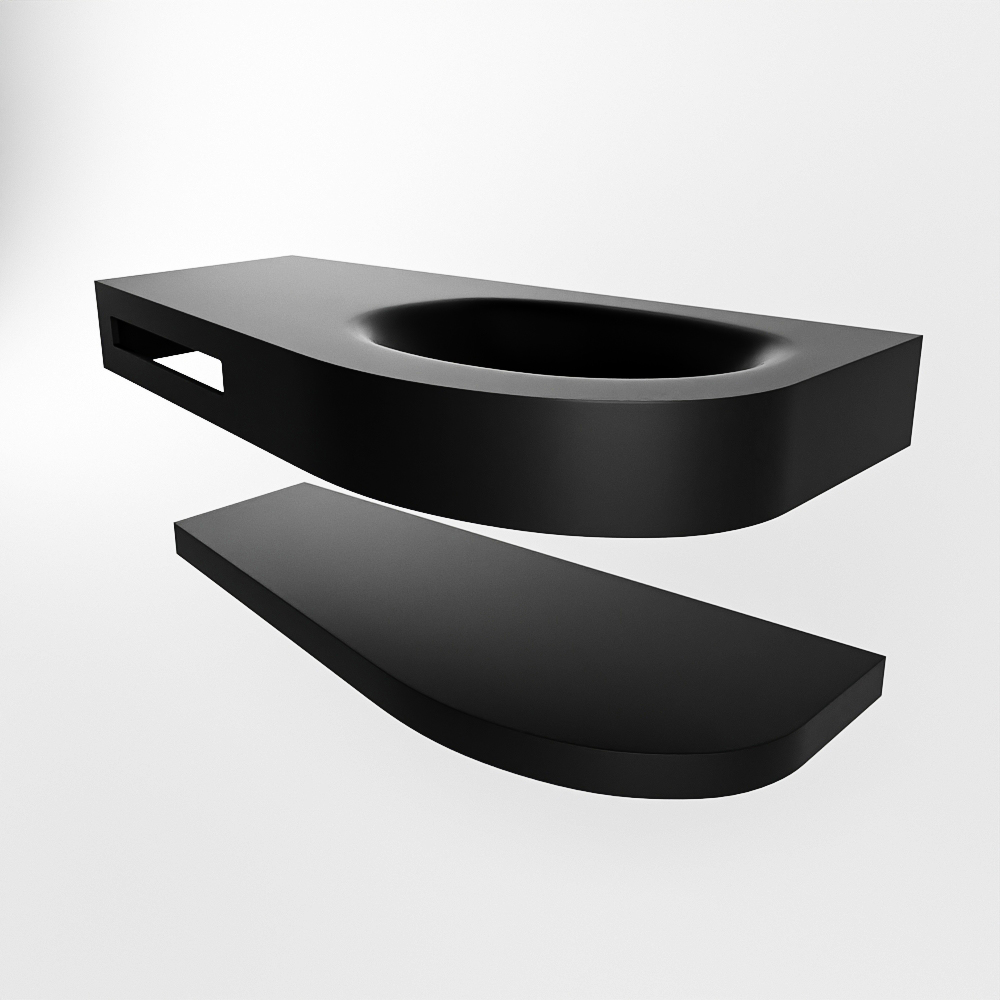 MONDIAZ RIVA 100cm lavabo con estante color Urban. Lavabo DULCET Derecho sin orificio, color Urban. 5 MONDIAZ RIVA 100cm lavabo con estante color Urban. Lavabo DULCET Derecho sin orificio, color Urban. - Imagen 5