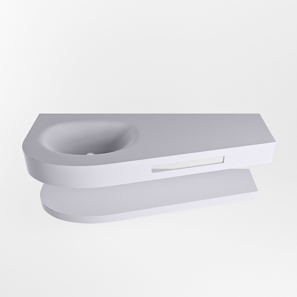 MONDIAZ RIVA 120cm lavabo con estante color Cale. Lavabo DULCET Izquierda sin orificio, color Cale. 4 MONDIAZ RIVA 120cm lavabo con estante color Cale. Lavabo DULCET Izquierda sin orificio, color Cale. - Imagen 4