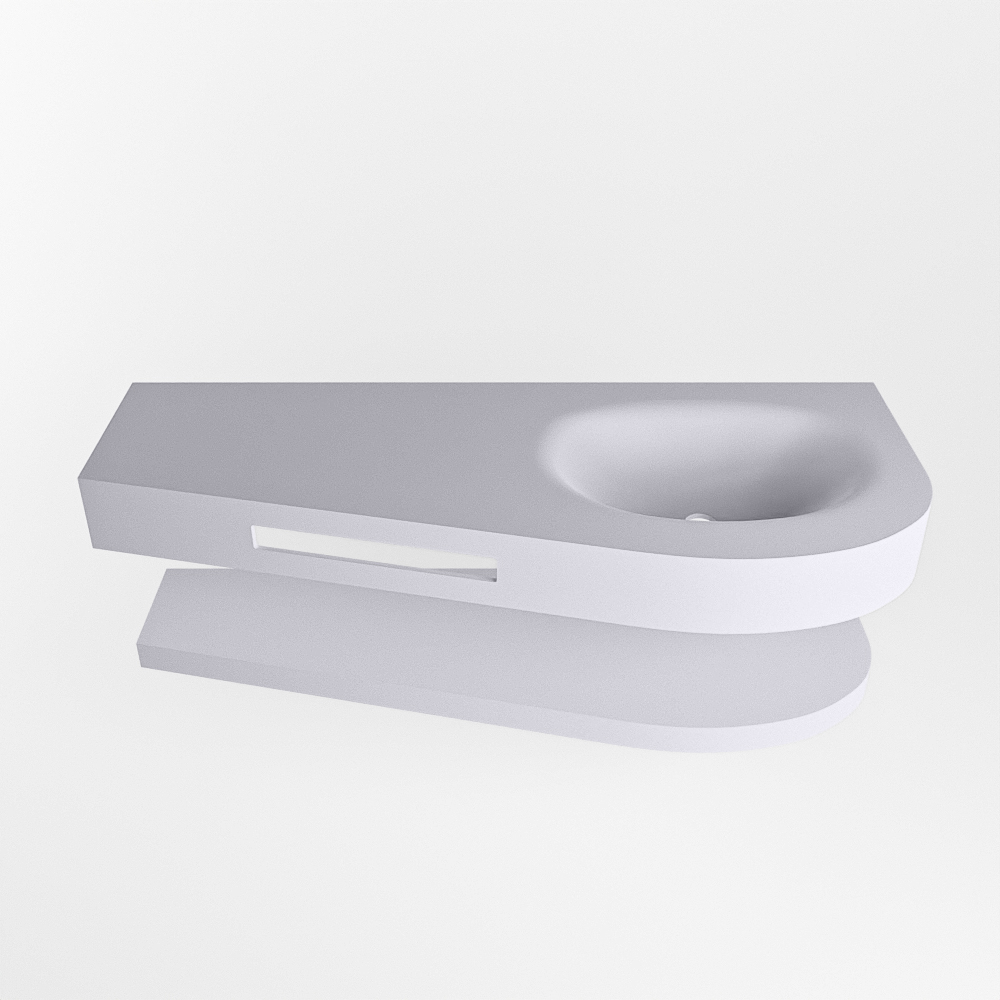 MONDIAZ RIVA 120cm lavabo con estante color Cale. Lavabo DULCET Derecho sin orificio, color Cale. 4 MONDIAZ RIVA 120cm lavabo con estante color Cale. Lavabo DULCET Derecho sin orificio, color Cale. - Imagen 4