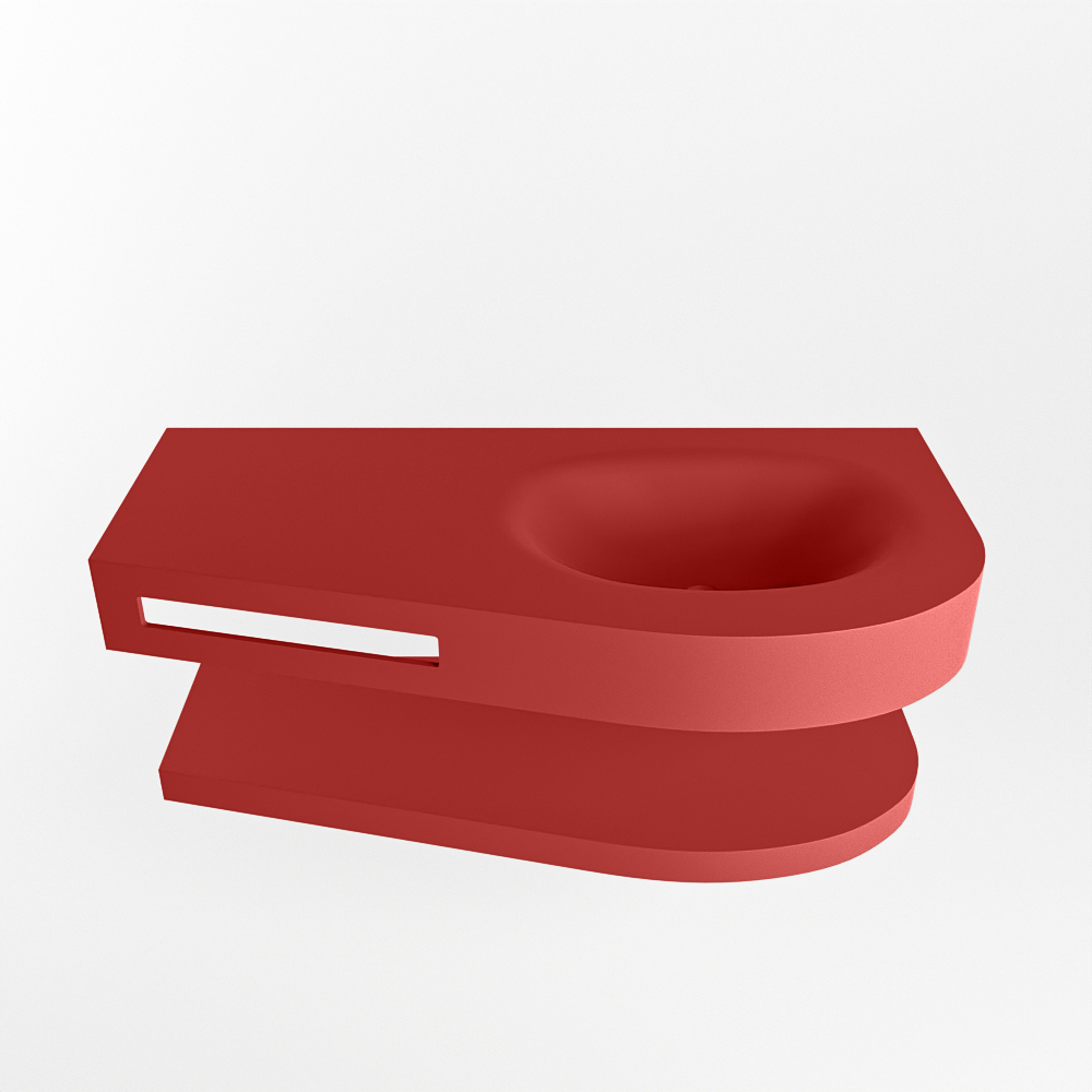 MONDIAZ RIVA 100cm lavabo con estante color Fire. Lavabo DULCET Derecho sin orificio, color Fire. 4 MONDIAZ RIVA 100cm lavabo con estante color Fire. Lavabo DULCET Derecho sin orificio, color Fire. - Imagen 4