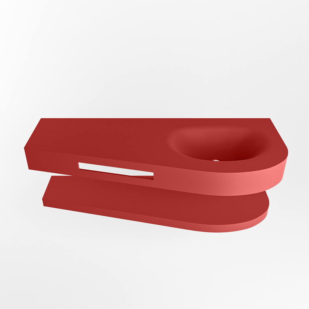 MONDIAZ RIVA 120cm lavabo con estante color Fire. Lavabo DULCET Derecho 1 orificio, color Fire. 4 MONDIAZ RIVA 120cm lavabo con estante color Fire. Lavabo DULCET Derecho 1 orificio, color Fire. - Imagen 4