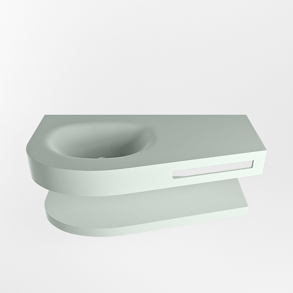 MONDIAZ RIVA 100cm lavabo con estante color Greey. Lavabo DULCET Izquierda 1 orificio, color Greey. 4 MONDIAZ RIVA 100cm lavabo con estante color Greey. Lavabo DULCET Izquierda 1 orificio, color Greey. - Imagen 4