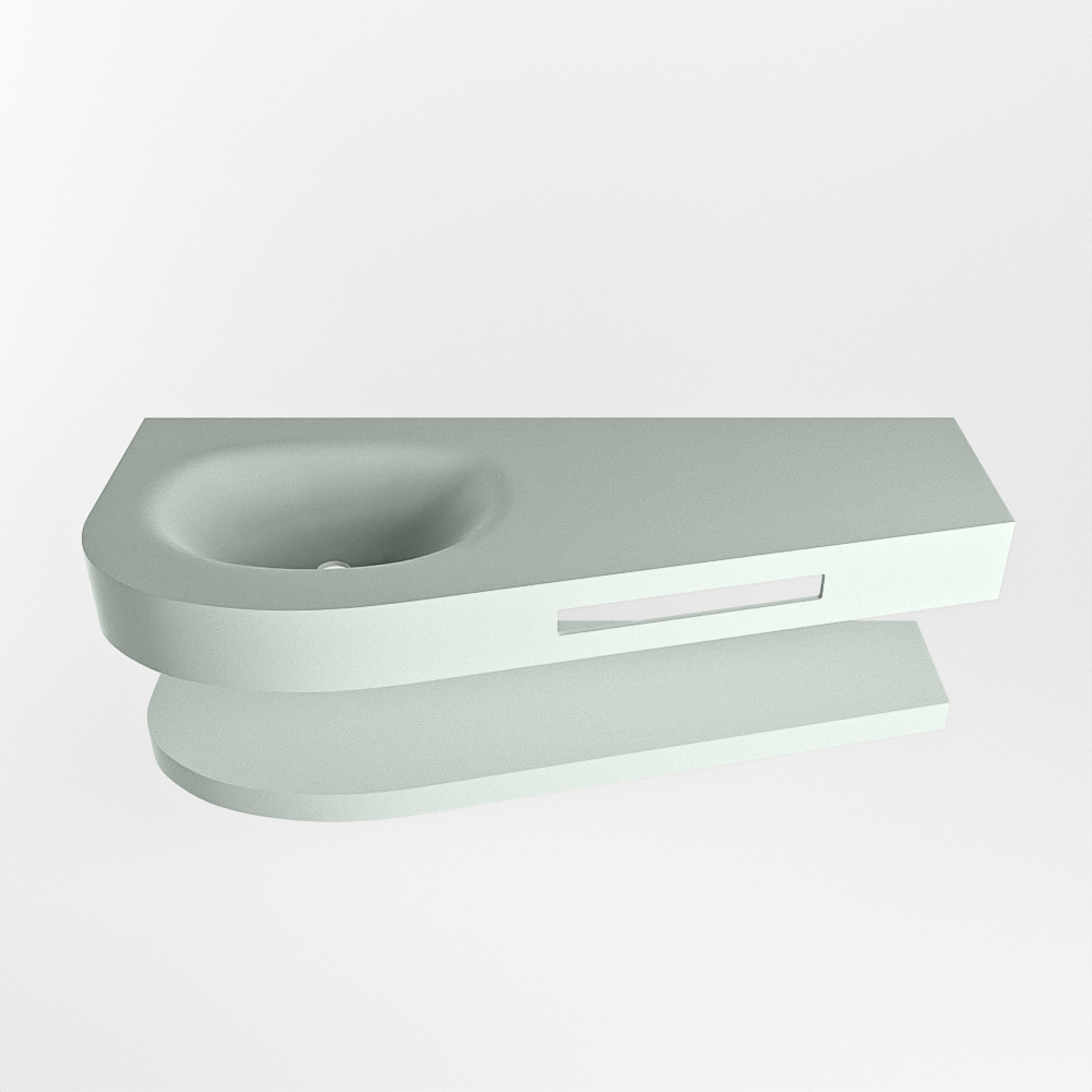 MONDIAZ RIVA 120cm lavabo con estante color Greey. Lavabo DULCET Izquierda 1 orificio, color Greey. 4 MONDIAZ RIVA 120cm lavabo con estante color Greey. Lavabo DULCET Izquierda 1 orificio, color Greey. - Imagen 4