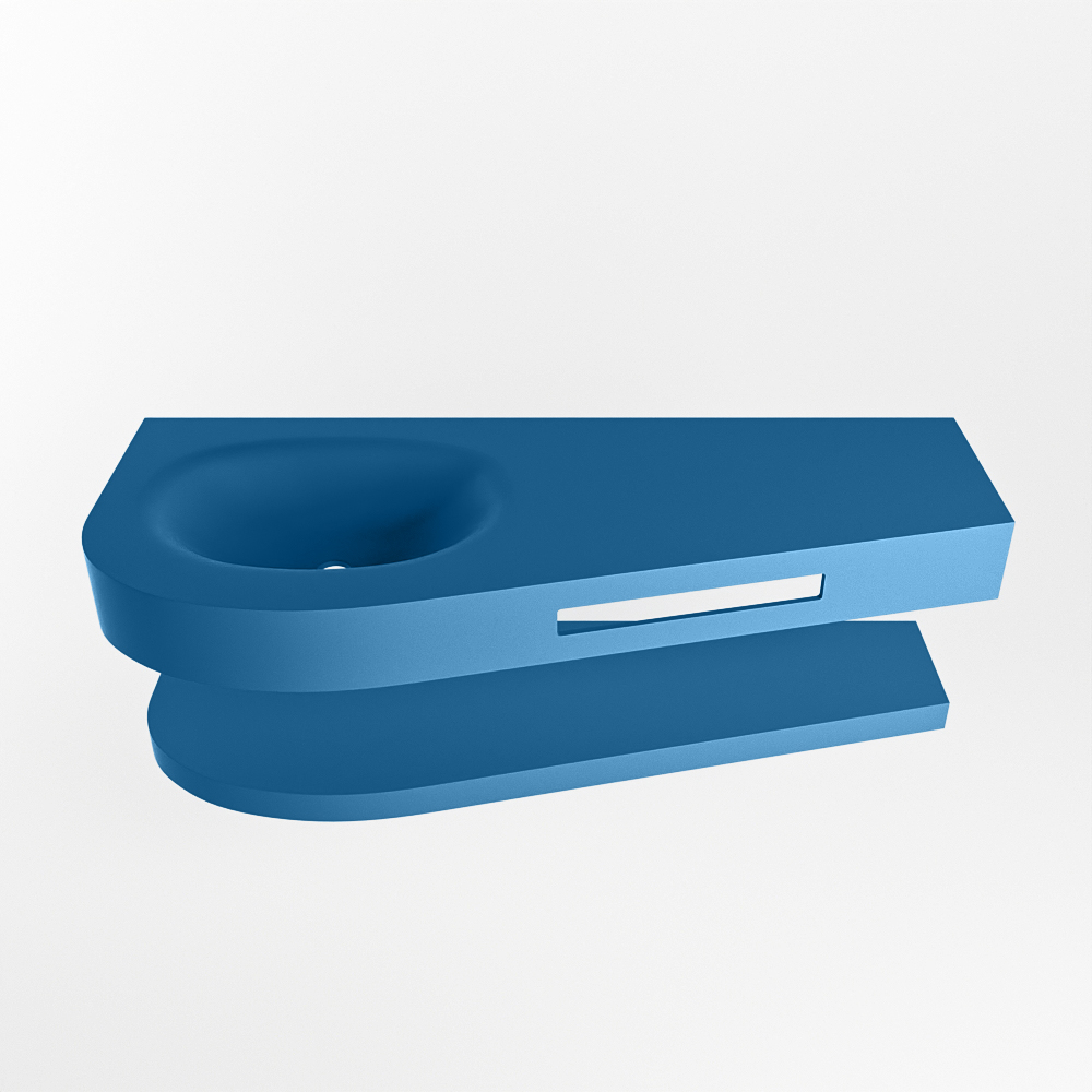 MONDIAZ RIVA 120cm lavabo con estante color Jeans. Lavabo DULCET Izquierda 1 orificio, color Jeans. 4 MONDIAZ RIVA 120cm lavabo con estante color Jeans. Lavabo DULCET Izquierda 1 orificio, color Jeans. - Imagen 4